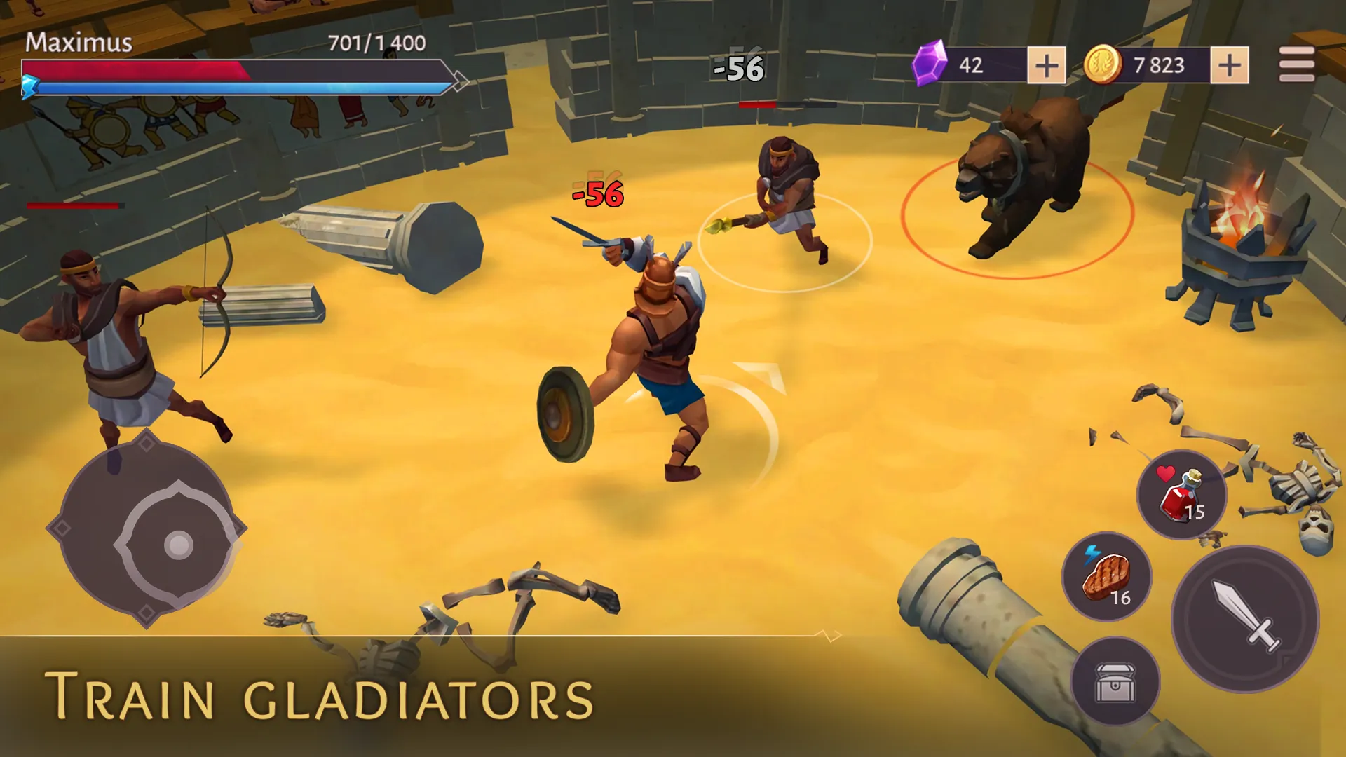 Гладиаторы: Выживание в Риме v1.37.7 APK Мод (Меню, Режим бога, Множитель атаки и скорости) Screenshot 3