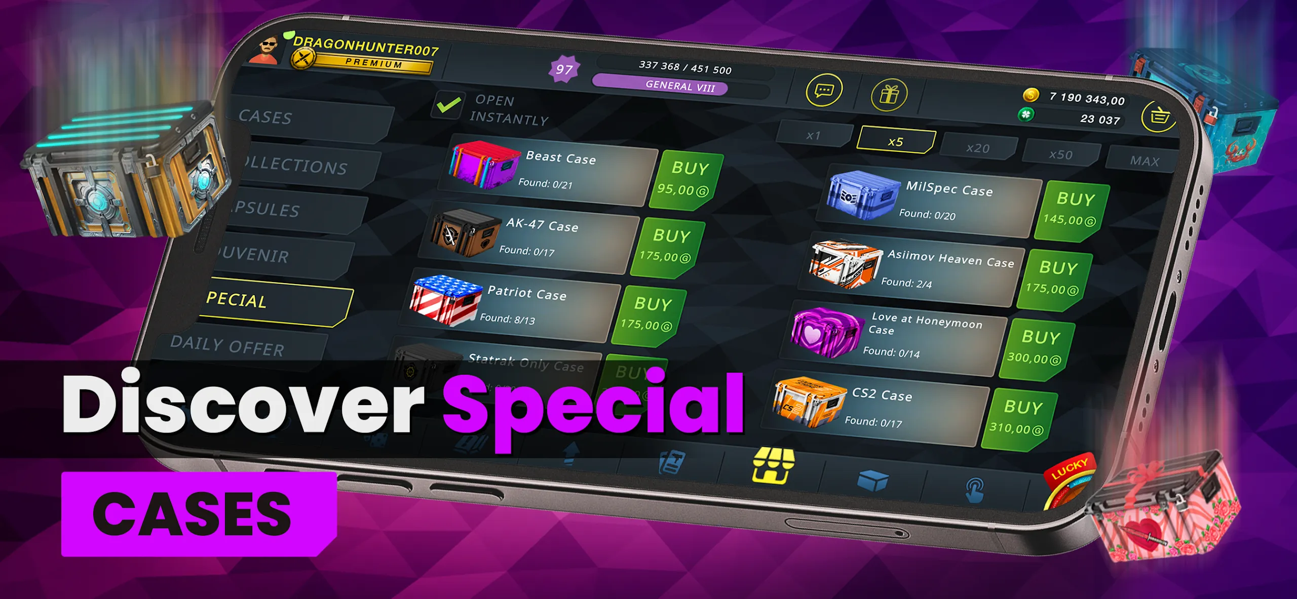 Кейсы КС ГО - Симулятор Кейсов v1.27.1 APK Мод (Много денег) Screenshot 4