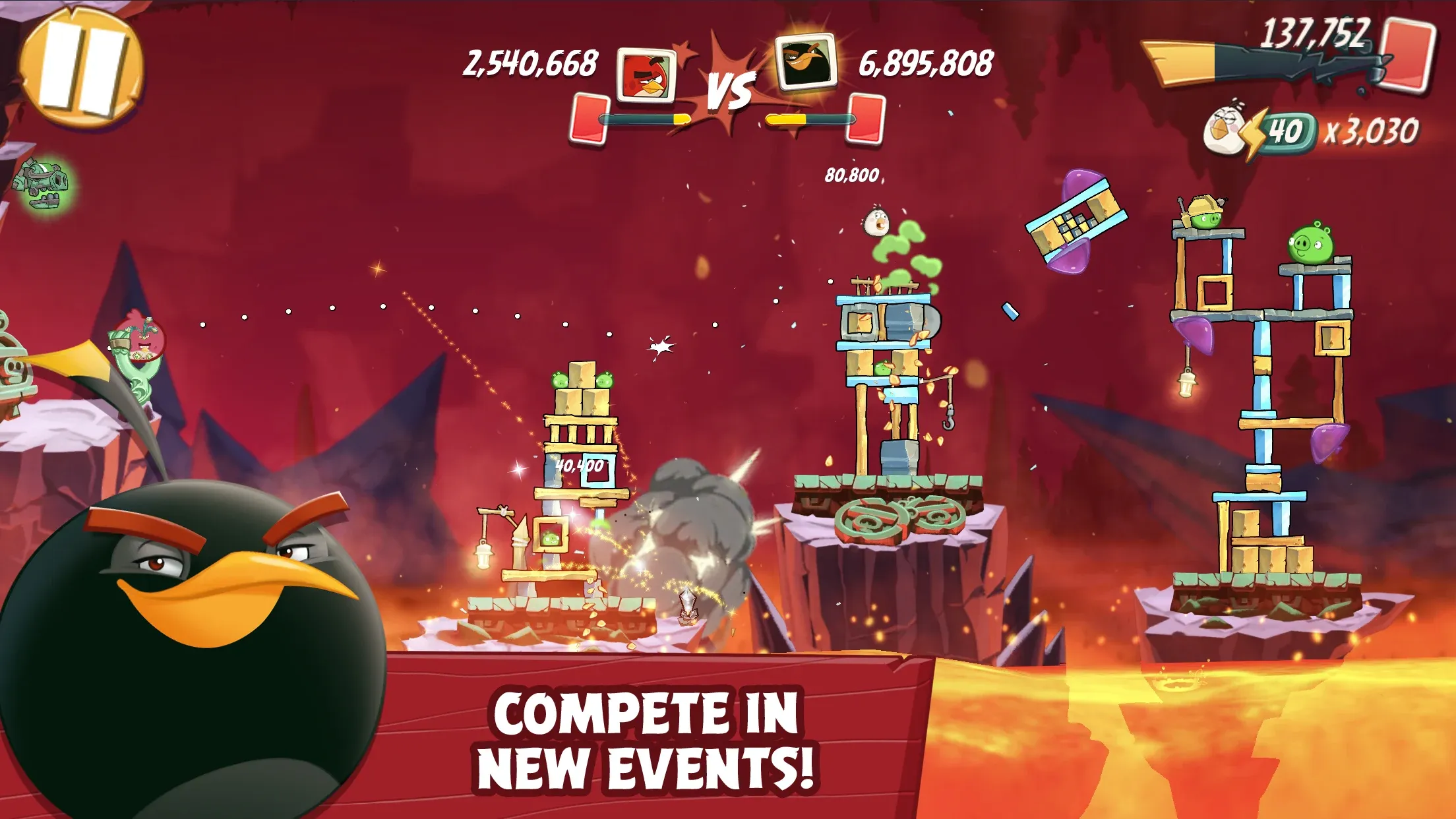 Angry Birds 2 v10.0.0 APK Мод (Меню, Неустойчивые башни и свиньи) Screenshot 3
