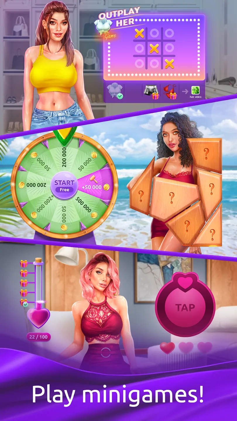 Girls & City: игра в бутылочку v1.5.1 APK Мод (Много денег) Screenshot 2