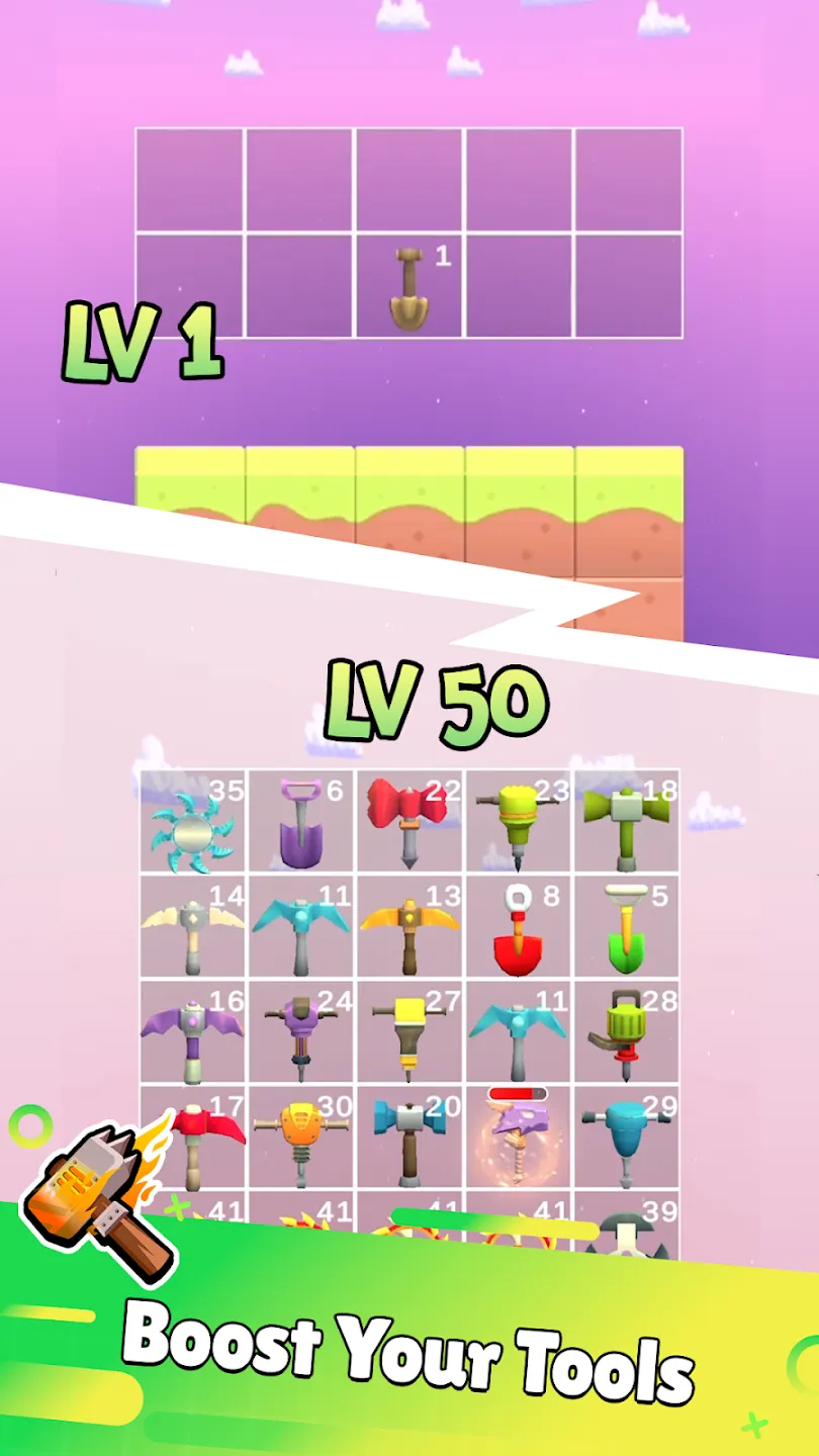 Merge Miners v2.5.11 APK Мод (Меню, Много денег, Повышение уровня) Screenshot 3