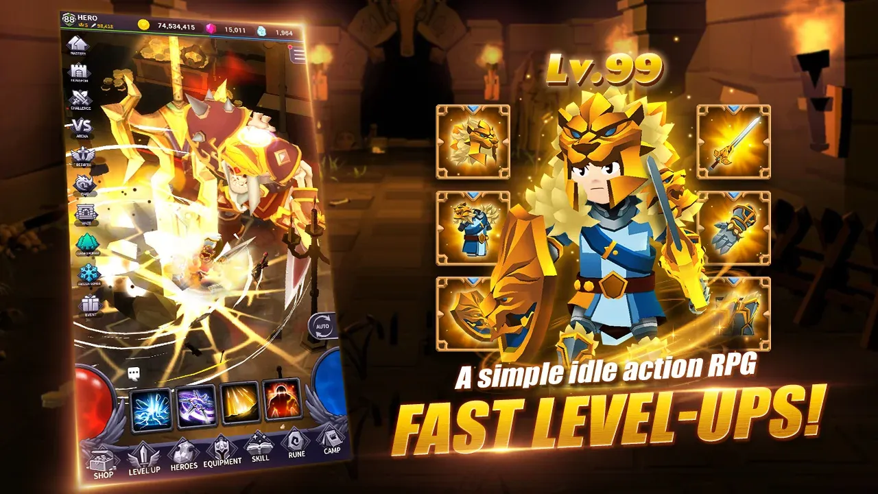 AFK Dungeon v1.1.56 APK Мод (Меню, Много маны, Режим бога) Screenshot 1 AFK Dungeon v1.1.56 APK Мод (Меню, Много маны, Режим бога) Screenshot 1