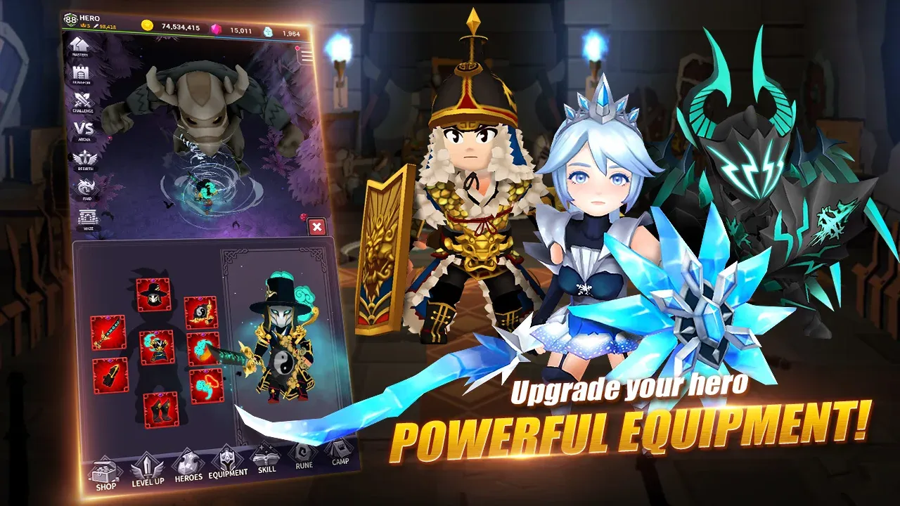AFK Dungeon v1.1.56 APK Мод (Меню, Много маны, Режим бога) Screenshot 3 AFK Dungeon v1.1.56 APK Мод (Меню, Много маны, Режим бога) Screenshot 3