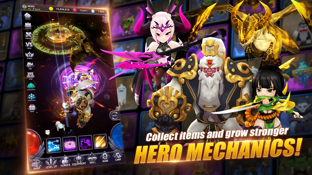 AFK Dungeon v1.1.56 APK Мод (Меню, Много маны, Режим бога) Screenshot 4 AFK Dungeon v1.1.56 APK Мод (Меню, Много маны, Режим бога) Screenshot 4