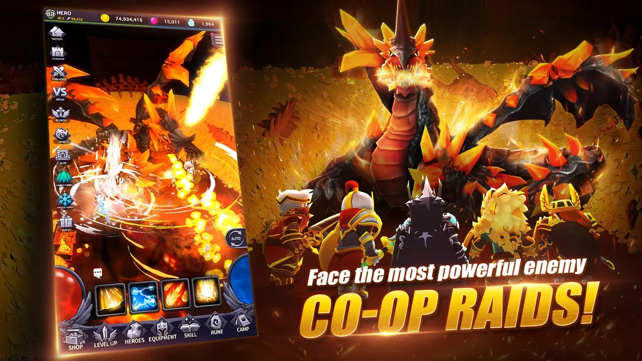 AFK Dungeon v1.1.56 APK Мод (Меню, Много маны, Режим бога) Screenshot 5
