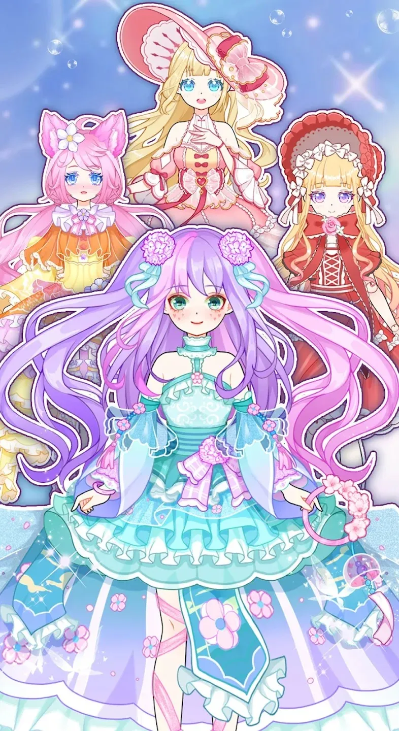 Anime Princess Dress Up Game [мод: бесплатные награды] Screenshot 4
