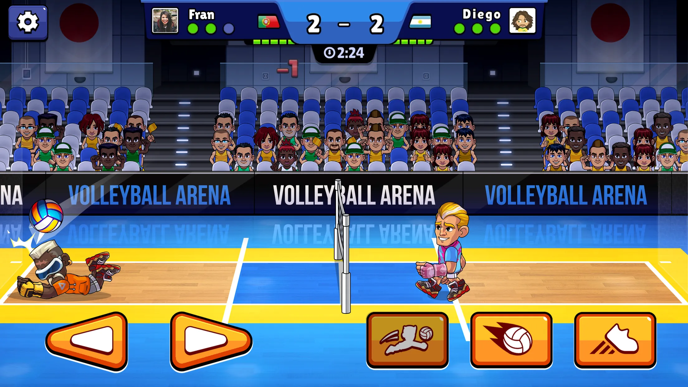 Volleyball Arena: Spike Hard v18.0.0 APK Мод (Меню, Оглушить противника, Удвоить очки) Screenshot 1
