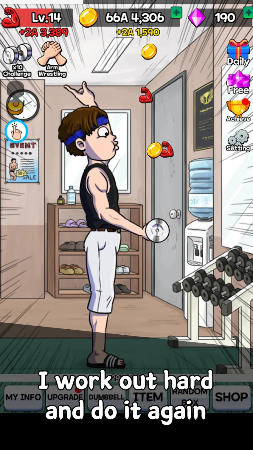Arm Wrestling Clicker v1.5.3 APK Мод (Много денег) Screenshot 4