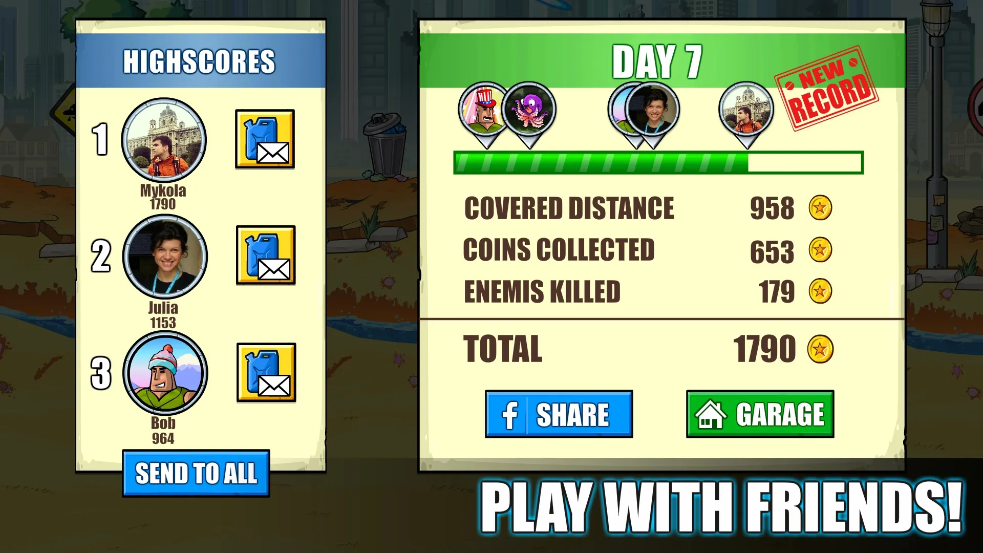 Mad Day - Truck Distance Game [мод: режим бога] Screenshot 3