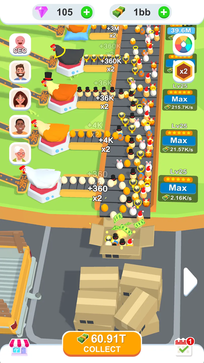 Фабрика яиц в режиме ожидания v3.4.6 APK Мод (Много денег) Screenshot 2 Фабрика яиц в режиме ожидания v3.4.6 APK Мод (Много денег) Screenshot 2