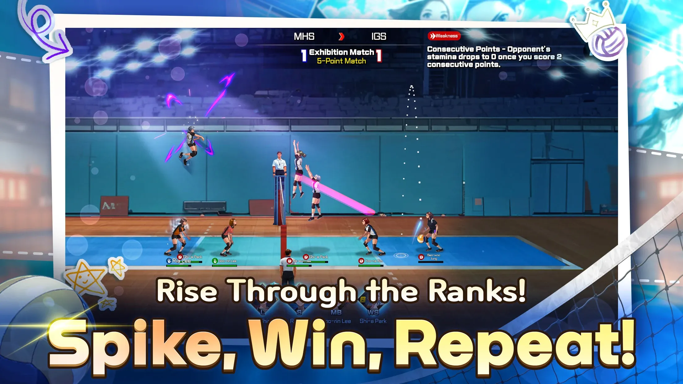 Volley Girls: High School Story v1.19.2 APK Мод (Меню, Выносливость) Screenshot 2 Volley Girls: High School Story v1.19.2 APK Мод (Меню, Выносливость) Screenshot 2