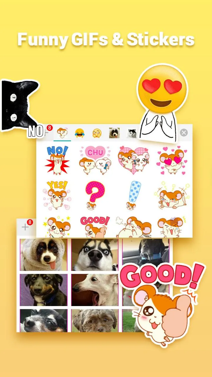 iKeyboard – GIF keyboard, Funny Emoji, FREE Stickers Screenshot 3