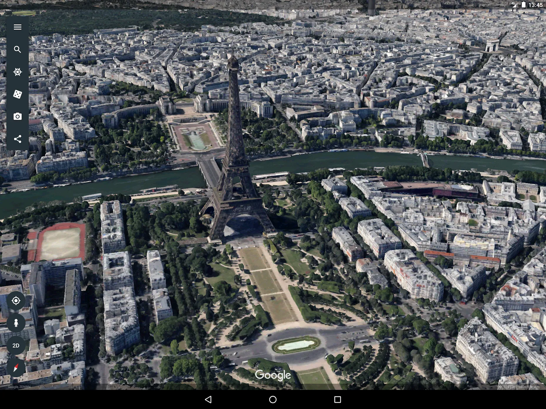 Google Планета Земля Screenshot 1